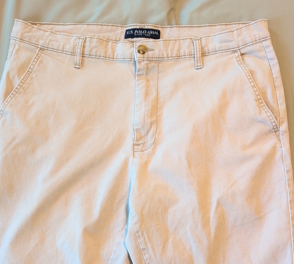 U.S. Polo Assn. Men's Flat Front Shorts - Light Beige
